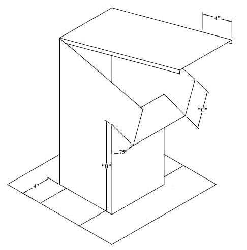 Air Duct Roof Jack - 353-6X6X8